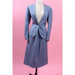 Late 1970's Blue Skirted Business Suit